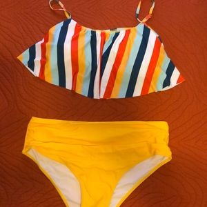 Two piece flounce swimsuit